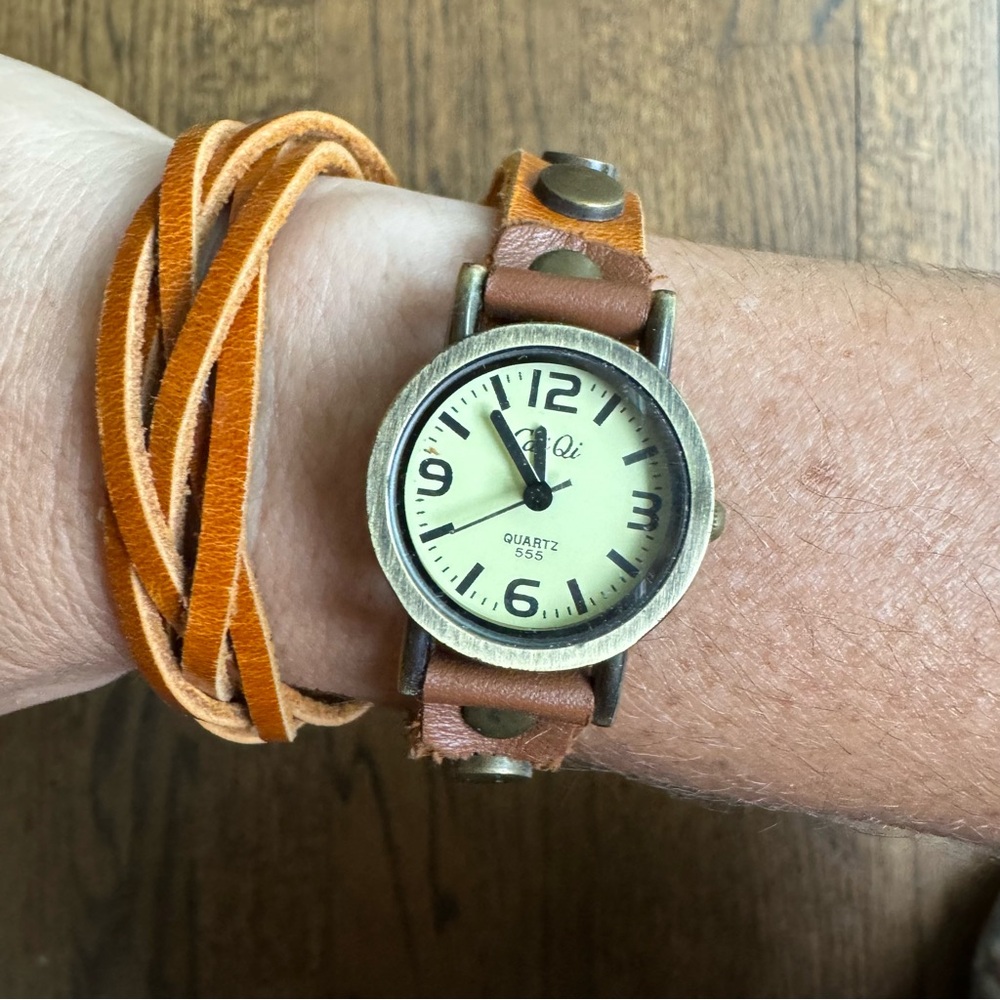 Leather wrap watch